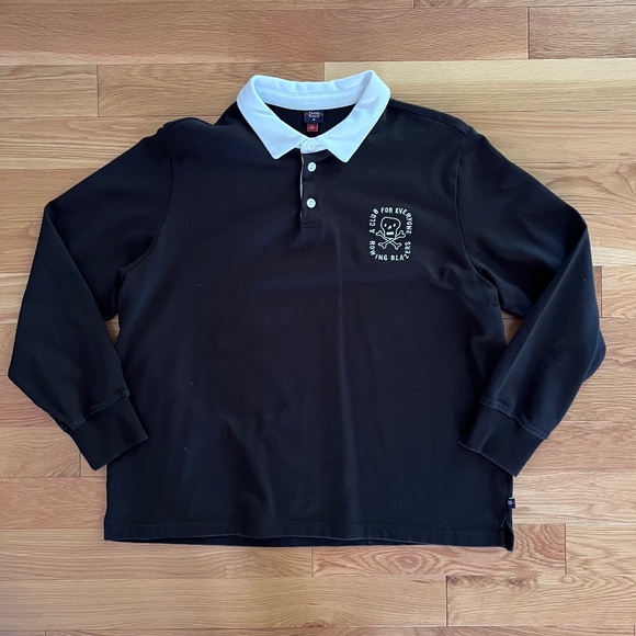 Rowing Blazers x Target Long Sleeve Black Rugby Polo Shirt - Picture 1 of 3